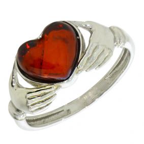 Серебряное кольцо Дарвин 120047025aa-к с янтарём 120047025aa-к фото