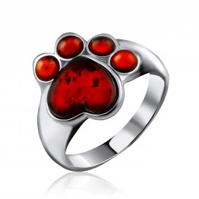 Серебряное кольцо Дарвин 120047109аа-к с янтарём 120047109аа-к фото