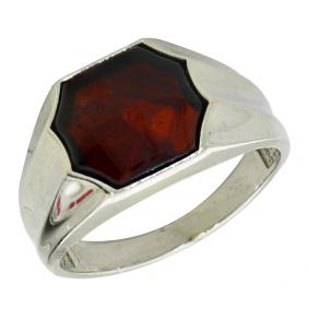 Серебряное кольцо Дарвин 120047550aa-к с янтарём 120047550aa-к фото