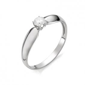 Кольцо из белого золота АЛЬКОР 12061-200 с бриллиантом 12061-200 фото