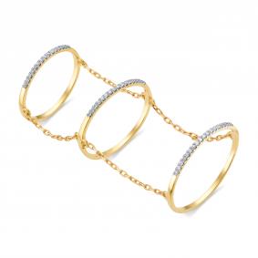 Кольцо из лимонного золота АЛЬКОР 12172-300 с бриллиантом 12172-300 фото