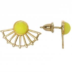 Серьги из золочёного серебра Дарвин 122032117aa-ж с янтарём 122032117aa-ж фото