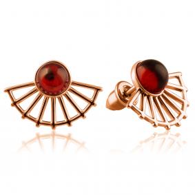 Серьги из золочёного серебра Дарвин 122042117aa-к с янтарём 122042117aa-к фото