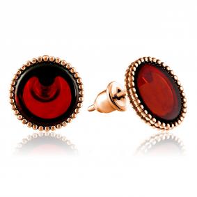 Серьги из золочёного серебра Дарвин 122042140ca-к с янтарём 122042140ca-к фото