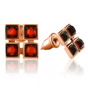 Серьги из золочёного серебра Дарвин 122042155aa-к с янтарём 122042155aa-к фото