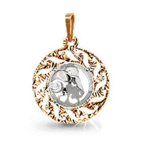 Золотая подвеска  Знак зодиака Овен AQUAMARINE 12205 12205 фото
