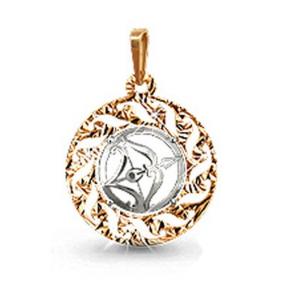 Золотая подвеска Знак зодиака Стрелец  AQUAMARINE 12213 12213 фото