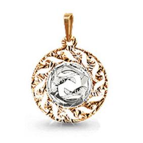 Золотая подвеска Знак зодиака Рыбы AQUAMARINE 12216 12216 фото