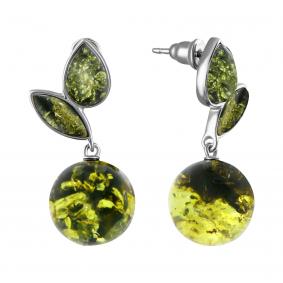 Серебряные серьги Дарвин 122397081rr-з с янтарём 122397081rr-з фото