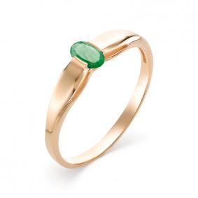 Золотое кольцо АЛЬКОР 12334-101 с изумрудом 12334-101 фото