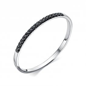 Кольцо из белого золота АЛЬКОР 12356-213 с чёрным бриллиантом 12356-213 фото