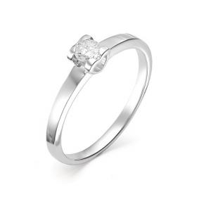 Кольцо из белого золота АЛЬКОР 12408-200 с бриллиантом 12408-200 фото