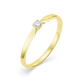 Кольцо из лимонного золота АЛЬКОР 12426-300 с бриллиантом 12426-300 фото