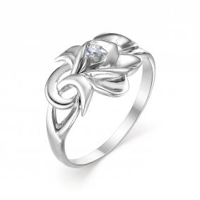 Кольцо из белого золота АЛЬКОР 12489-200 с бриллиантом 12489-200 фото