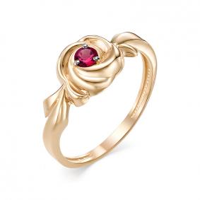 Золотое кольцо АЛЬКОР 12524-103 с рубином 12524-103 фото