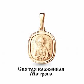 Золотая подвеска-иконка Святая блаженная Матрона AQUAMARINE 12584 12584 фото