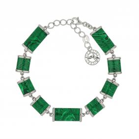 Серебряный браслет Дарвин 126281523aa с малахитом 126281523aa фото