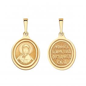 Золотая подвеска-иконка Святая блаженная Матрона AQUAMARINE 12668 12668 фото