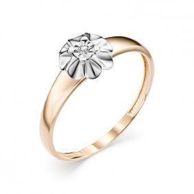 Золотое кольцо АЛЬКОР 12709-100 с бриллиантом 12709-100 фото