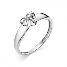 Кольцо из белого золота АЛЬКОР 12713-200 с бриллиантом 12713-200 фото