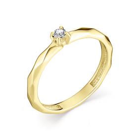 Кольцо из лимонного золота АЛЬКОР 12821-300 с бриллиантом 12821-300 фото