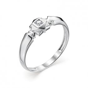 Кольцо из белого золота АЛЬКОР 12836-200 с бриллиантом 12836-200 фото