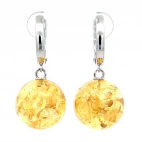 Серебряные серьги Дарвин 129021582bu-л с янтарём 129021582bu-л фото