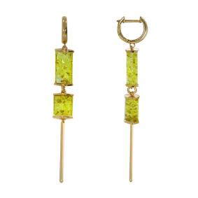 Серьги из золочёного серебра Дарвин 129022523ac-л с янтарём 129022523ac-л фото