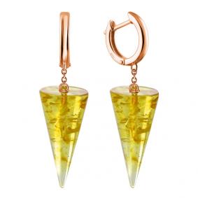 Серьги из золочёного серебра Дарвин 129022551ac-л с янтарём 129022551ac-л фото