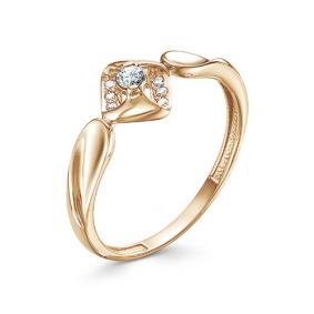 Золотое кольцо АЛЬКОР 12918-100 с бриллиантом 12918-100 фото