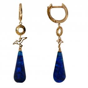 Серьги из золочёного серебра Дарвин 129252152ac-с с янтарём 129252152ac-с фото