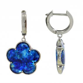 Серебряные серьги Дарвин 129257121be-бир с янтарём 129257121be-бир фото