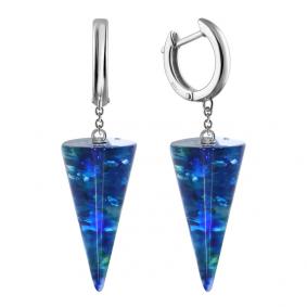 Серебряные серьги Дарвин 129257551ac-бир с янтарём 129257551ac-бир фото