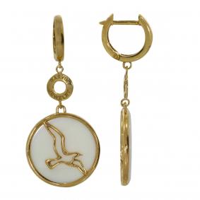 Серьги из золочёного серебра Дарвин 129342005bb-б с агатом 129342005bb-б фото