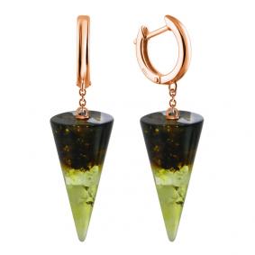 Серьги из золочёного серебра Дарвин 129392551ac-з с янтарём 129392551ac-з фото