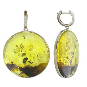 Серебряные серьги Дарвин 129397421cb-чз с янтарём 129397421cb-чз фото