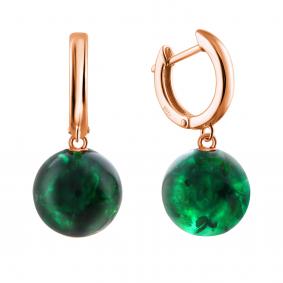 Серьги из золочёного серебра Дарвин 129432583ss-з с янтарём 129432583ss-з фото