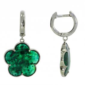 Серебряные серьги Дарвин 129437121be-з с янтарём 129437121be-з фото