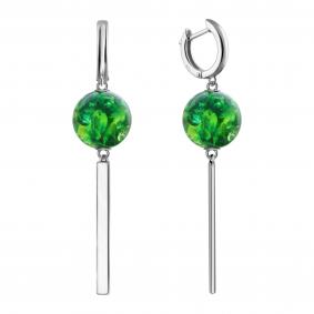 Серебряные серьги Дарвин 129437585bt-з с янтарём 129437585bt-з фото