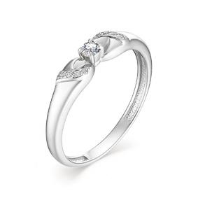 Кольцо из белого золота АЛЬКОР 12993-200 с бриллиантом 12993-200 фото