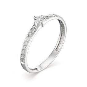 Кольцо из белого золота АЛЬКОР 12994-200 с бриллиантом 12994-200 фото