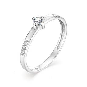 Кольцо из белого золота АЛЬКОР 12996-200 с бриллиантом 12996-200 фото