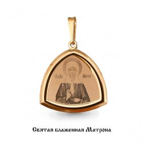 Золотая подвеска-иконка Святая блаженная Матрона AQUAMARINE 12997 12997 фото