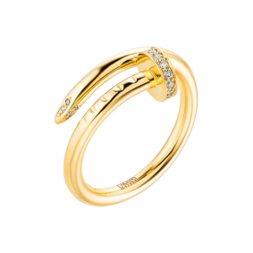 Кольцо из лимонного золота АЛЬКОР 12998-300 с бриллиантом 12998-300 фото