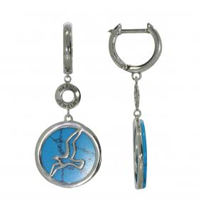 Серебряные серьги Дарвин 129Y67b05bc с бирюзой 129Y67b05bc фото