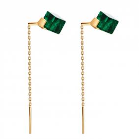 Серьги из золочёного серебра Дарвин 12E432008ee-з с янтарём 12E432008ee-з фото