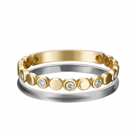 Кольцо из комбинированного золота Platina 13-0001-00-401-1121-48 с фианитом 13-0001-00-401-1121-48 фото