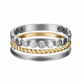 Кольцо из комбинированного золота Platina 13-0002-00-401-1121-48 с фианитом 13-0002-00-401-1121-48 фото