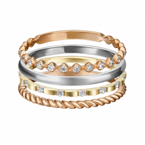 Кольцо из комбинированного золота Platina 13-0006-00-401-1140-48 с фианитом 13-0006-00-401-1140-48 фото