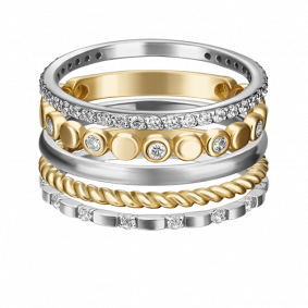 Кольцо из комбинированного золота Platina 13-0008-00-401-1121-48 с фианитом 13-0008-00-401-1121-48 фото